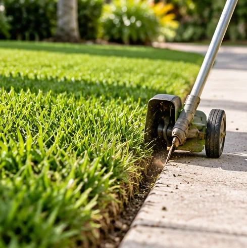 Illustrative Detailed lawn edging